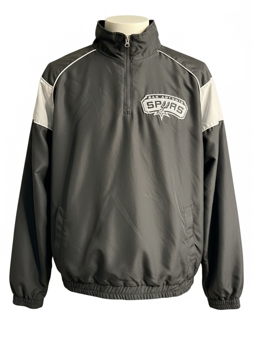 NBA San Antonio Spurs Gray & White Pullover Windbreaker